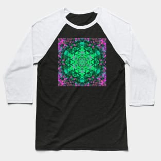 Digital Mandala Green and Purple Baseball T-Shirt